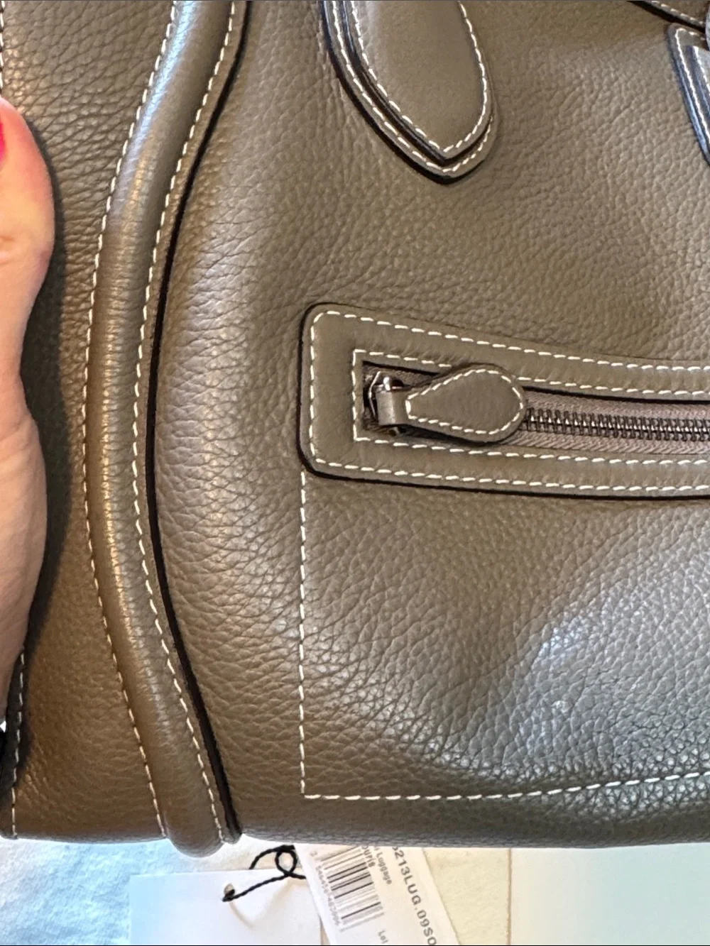 Celine Taupe Brown Souris Leather Mini Luggage Tote